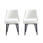 Manhattan Comfort - Lot de 2 chaises de salle à manger modernes Tremont 55 cm, revêtement similicuir blanc-Chaise de salle à manger moderne pour salle à manger et usage de travail lot de 2