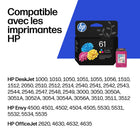 HP - Cartouche d'encre 61 authentique à rendement standard - Tricolore-Encre tricolore vive pour photos et graphiques