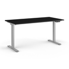 Humanscale - Table assis-debout eFloat Go 2.0 - 30 po x 58 po - surface stratifiée noire/piètement argenté-Grâce à des moteurs conçus sur mesure dans chaque pied, eFloat Go 2.0 compte parmi les tables les plus silencieuses offertes aujourd’hui