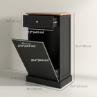 HOMCOM - meuble buffet bas à bascule pour poubelle 10 gallons avec bac caché et tiroir - noir-Le plateau en panneau de particules apporte un style moderne et naturel à votre maison 