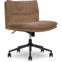 Elle Décor - Fauteuil jambes croisées Arabella recouvert de tissu - Brun Pâle-Recouvrement en velours côtelé doux, confortable et chic
