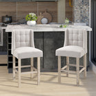 HOMCOM - Tabourets de bar modernes rembourrés hauteur comptoir - beige - paquet de 2-Système de ressorts sinueux et de sangles élastiques pour des coussins rebondissants 
