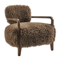 Modway - Zinnia Fausse fourrure Chaise d’accent - Brun-Rembourrage en fausse fourrure