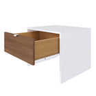 Nexera - Table de nuit Axel, 1 tiroir, Blanc et noyer-Surface supérieure en mélamine résistant aux égratignures