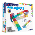 Magna-Tiles - Ensemble de construction magnétique Circuits de course ferroviaire 33 pièces -Ce qui est inclus: 33 pièces magnétiques, dont 6 rails en instance de brevet!