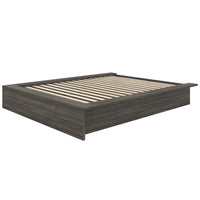 Nexera - Lit Plateforme Queen James en Chêne Gris-Design Minimaliste et Élégant : Base de lit plateforme en chêne gris, conçu en bois d'ingénierie de haute qualité pour une élégance contemporaine
