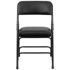 Flash Furniture – Chaise pliante HERCULES en métal à 3 barreaux et à 2 pivots, siège en vinyle noir (HAMC309AVBK)-Chaise pliante en métal rouge rembourrée