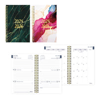 Blueline - 2025-2026 agenda académique hebdomadaire/mensuel - 8 po x 5 po - Collection Marbre - Bilingue-13 mois, juillet 2025 à juillet 2026