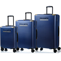 Champs - Luxe Ensemble de Bagages 3 Pièces - Marine-Système d'expansion sur toutes les mallettes