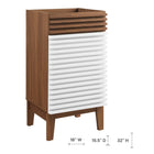 Modway - Render 18" Armoire de toilette de salle de bain (lavabo non inclus) - Noyer blanc-Étagère de rangement Adustable