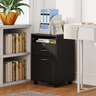 HOMCOM - Classeur mobile vertical 24 po avec tiroir verrouillable - noir-Poignées de qualité en métal plaqué pour une ouverture facile 