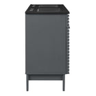Modway - Render 48" Meuble de salle de bain à double lavabo - Gris Noir-Tiroirs à extension complète