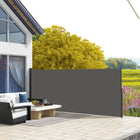 Outsunny - Store latéral rétractable - 13 pi x 6 pi - gris foncé-Auvent rétractable : vous pouvez dérouler ou rétracter le store en toute fluidité
