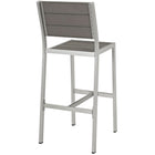 Modway - Shore Terrasse extérieure Aluminium Tabouret sans bras - Gris argenté-Cadre en aluminium anodisé