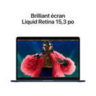 Apple - Portatif MacBook Air 15,3 po, M3, SSD 256 Go, Mémoire unifiée 16 Go, Minuit, Français-Jusqu’à 18 heures d’autonomie: Grâce à l’incroyable autonomie d’une journée, vous pouvez laisser le chargeur à la maison. 