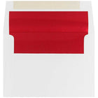 JAM Paper Enveloppes d'invitation A8 doublées d'aluminium - 5,5 x 8,125 po - Blanc avec feuille rouge - paquet de 25-Couleur : blanc avec doublure en aluminium rouge, La feuille donne à l’enveloppe une brillance naturelle
