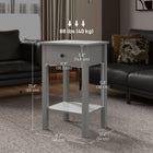 HOMCOM - Table d’appoint - gris - lot de 2-Large surface supérieure et étagère inférieure ouverte pour des décorations ou d'autres objets 