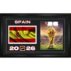Frameworth - Coupe du Monde FIFA 2026 Officielle Espagne Cadre Drapeau et Trophée - 15 po x 24 po-Murale encadrée Drapeau et Trophée sous licence officielle de la Coupe du Monde FIFA 2026 pour l'Équipe Espagne.
