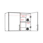 Prepac - Armoire murale Elite empilable 32 po - Gris dérivé-Poignées durables et solides en noir mat