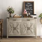 HOMCOM - Buffet 47,2 po L - gris-Convient à la salle à manger, la cuisine, le salon et l'entrée s'utilise comme bar à café, buffet ou meuble de rangement 