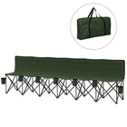 Outsunny - Chaise de camping pliante 6 places avec porte-gobelet et sac de transport pour camping, vert foncé-Peut accueillir jusqu'à 6 personnes avec un dossier confortable  