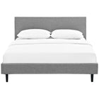 Modway - Anya Tissu Lit Queen, Gris clair-Capsules de pied non marquées
