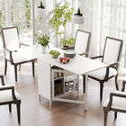 HOMCOM - Table à manger pliante à abattant 67 po avec étagères de rangement pour 4 personnes - blanc-Cette table peut être utilisée comme table d’appoint ou console lorsqu’elle n’est pas utilisée