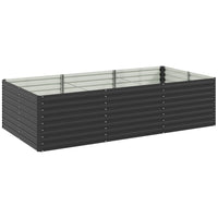 Outsunny - jardinière surélevée galvanisée - 8 pi x 4 pi x 2 pi - gris foncé-Conception extra profonde de 23,6 po (60 cm) adaptée aux plantes à racines profondes 