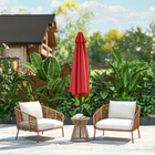 Outsunny - Parasol de patio avec 6 baleines - 7.5 pi - rouge bordeaux-Ouvrez et fermez facilement le parasol en quelques secondes à l’aide de la manivelle