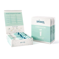 Sparkel - Carbonatateurs-Carbonation de qualité - chaque carbonateur (a+b) utilisé avec le système de boissons spärkel libère la quantité parfaite de co2 pour gazéifier une bouteille spärkel pleine. Seul le co2 généré est versé dans la bouteille, pas dans le carbonateur