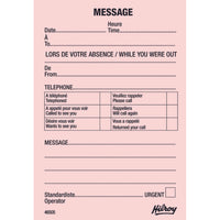 Hilroy - Blocs messages telephoniques - 3-1/2 po x 5 po - Bilingue-Rose traditionnel