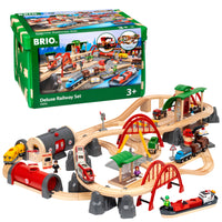 BRIO - Circuit de chemin de fer Deluxe-BRIO World est notre système de jeu évolutif qui évolue avec votre enfant. Tous les jouets BRIO World s'intègrent les uns aux autres pour créer un univers entièrement personnalisable, idéal pour stimuler les esprits en pleine croissance. Les possibilités de jeu imaginatif sont infinies et ce coffret s'intègre parfaitement : il suffit de choisir une pièce et de commencer à construire votre univers