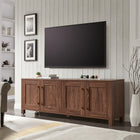 Hudson&Canal - Meuble TV Chabot pour téléviseurs jusqu'à 75" - Noyer-Fabriqué à partir de matériaux MDF robustes avec une finition en noyer fabriquée à la main