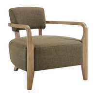 Modway - Zinnia Mélange de lin Chaise d’accent - Olive-Rembourrage premium en mélange de lin