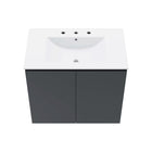 Modway - Bryn Fixation murale de 30" Vanette de salle de bain - Gris blanc-Portes à fermeture douce
