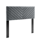 Modway - Alyson Chenal angulaire touffé Performance Velvet Tête de lit King / King de Californie, Charbon de bois-Tête de lit Glam Deco