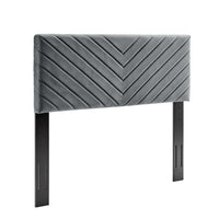 Modway - Alyson Chenal angulaire touffé Performance Velvet Tête de lit King / King de Californie, Charbon de bois-Tête de lit Glam Deco