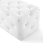 Modway - Amour Entrée à boutons touffés de 48" Imitation cuir Banc - Blanc-9
