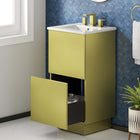Modway - Quantum 18" Vanette de salle de bain - Or blanc-Tiroir à glissement complet
