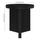 Hudson&Canal - Table d'appoint ron Holm 22" L - Grain noir-9