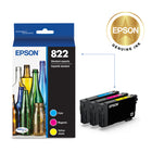 Epson - Cartouches d'encre T822 - Capacité standard - Cyan/Magenta/Jaune-Manipulation sans souci - impressions résistantes au maculage, à la décolouration et à l’eau