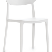 Offices to Go - Chaise empilable Kylie, blanc-En polypropylène durable et facile à nettoyer