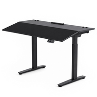 MotionGrey - Bureau debout électrique réglable Ultra  avec plateau inclinable - 55,1 po - Noir-Bureau électrique de 55,1 po offrant un réglage motorisé de la hauteur pour travailler assis ou debout