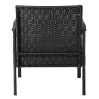 Manhattan Comfort - Ensemble de conversation moderne Noli pour patio, 4 personnes, avec table basse - noir et crème - ensemble de 4-Garantie limitée du fabricant de 30 jours