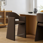 Modway - Talia 37 pouces Cuir végane Tabouret de comptoir - Marron chocolat-Cadre en bois courbé