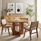 Modway - Rivian Ronde 48 po Bois Table à manger, Noyer-Sièges 4-6