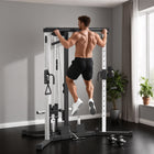 Soozier - Appareil de gym à domicile avec barre de traction-Comprend des poulies hautes et basses ainsi qu'une station de traction à prises multiples  