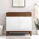 Modway - Render 36" Armoire à coiffeuse de salle de bain - Noyer blanc-MDF et panneau de particules