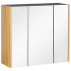 Kleankin - Armoire de salle de bain murale avec miroir à trois portes - gris-Conception murale pour économiser de l'espace 