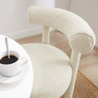 Modway - Toulouse Tissu Boucle Chaise à manger - Ivoire-Livré entièrement assemblé